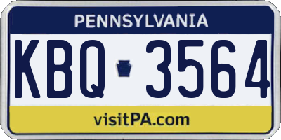 PA license plate KBQ3564