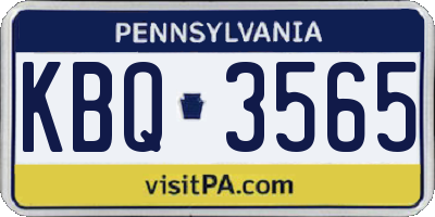 PA license plate KBQ3565