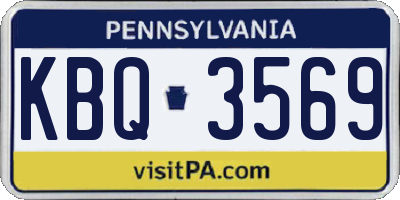 PA license plate KBQ3569