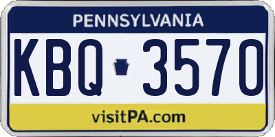 PA license plate KBQ3570
