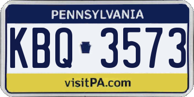 PA license plate KBQ3573