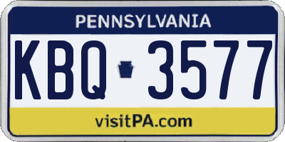 PA license plate KBQ3577