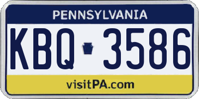 PA license plate KBQ3586