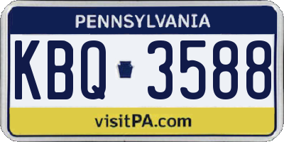 PA license plate KBQ3588