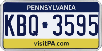 PA license plate KBQ3595