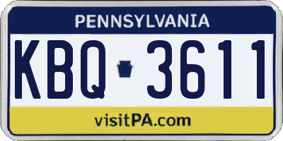 PA license plate KBQ3611