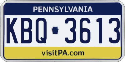 PA license plate KBQ3613