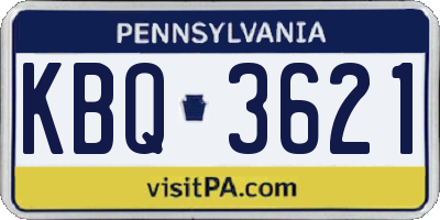 PA license plate KBQ3621