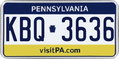 PA license plate KBQ3636