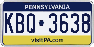 PA license plate KBQ3638