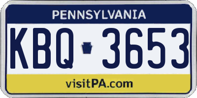 PA license plate KBQ3653
