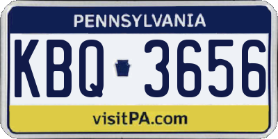 PA license plate KBQ3656
