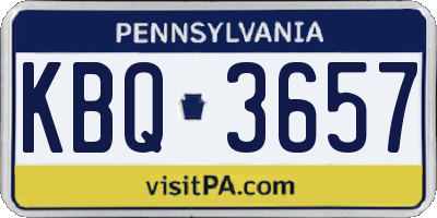 PA license plate KBQ3657