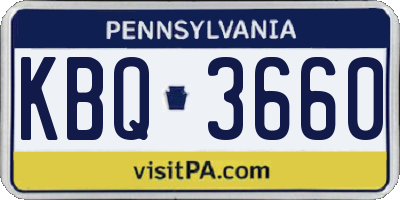 PA license plate KBQ3660