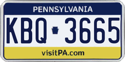 PA license plate KBQ3665