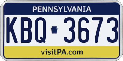 PA license plate KBQ3673