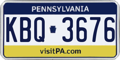 PA license plate KBQ3676