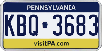PA license plate KBQ3683