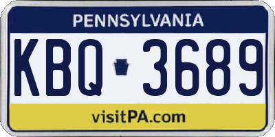 PA license plate KBQ3689