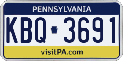 PA license plate KBQ3691