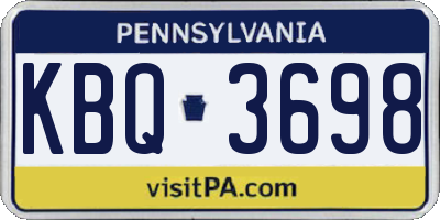 PA license plate KBQ3698