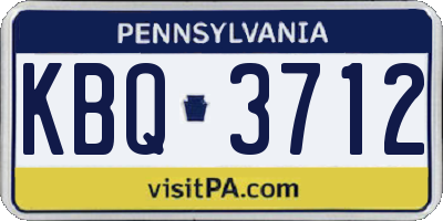 PA license plate KBQ3712
