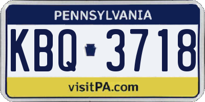 PA license plate KBQ3718