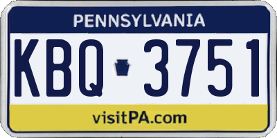 PA license plate KBQ3751