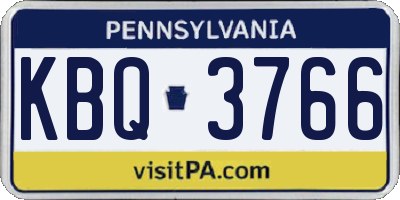 PA license plate KBQ3766