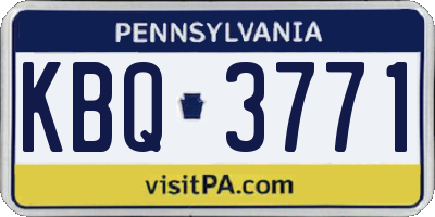 PA license plate KBQ3771