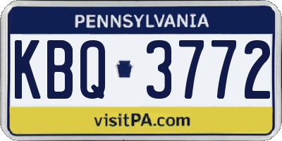 PA license plate KBQ3772