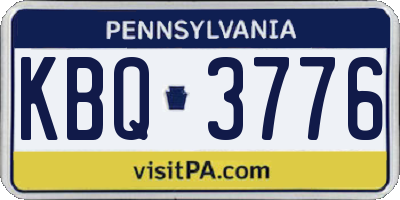 PA license plate KBQ3776