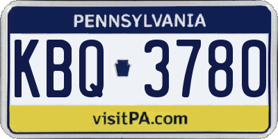 PA license plate KBQ3780