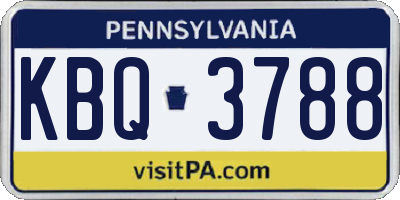 PA license plate KBQ3788