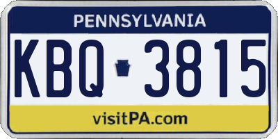 PA license plate KBQ3815