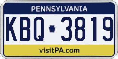 PA license plate KBQ3819