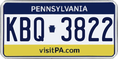 PA license plate KBQ3822