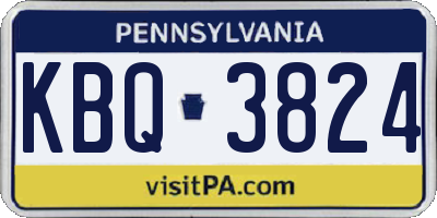 PA license plate KBQ3824