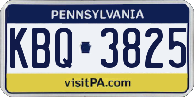 PA license plate KBQ3825