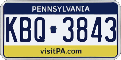 PA license plate KBQ3843