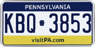 PA license plate KBQ3853