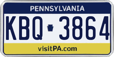 PA license plate KBQ3864