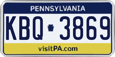 PA license plate KBQ3869