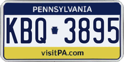 PA license plate KBQ3895