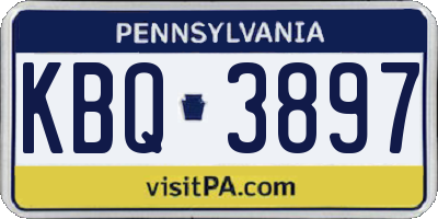 PA license plate KBQ3897