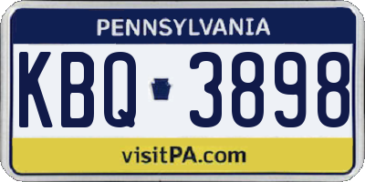 PA license plate KBQ3898