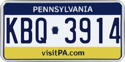 PA license plate KBQ3914