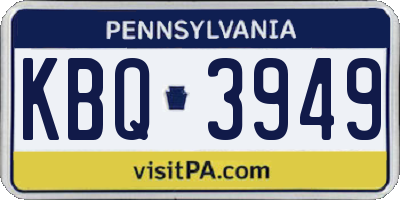 PA license plate KBQ3949