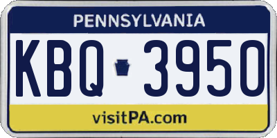 PA license plate KBQ3950