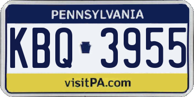 PA license plate KBQ3955